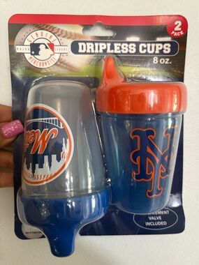 NWT MLB New York Mets 2-Pack 8 oz. Dripless Sippy Cups